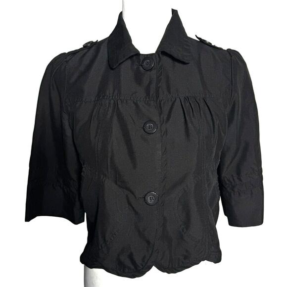 PARIS BLUES OUTERWEAR Women's Small Black Lightweight Crop‎ Short Jacket Top - Picture 1 of 9